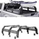 VEVOR Overland Truck Bed Rack, 51.2-65.4 in Width, Adjustable Overland Bed Cargo Rack with Sidebar, 900 lbs Static Capacity, Compatible with Mid-Size Trucks Tacoma/Ranger/Colorado/Canyon (All-type Truck)