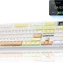 AULA F108 PRO - Wireless Mechanical Keyboard with Screen&Knob,Hot Swappable Gaming Keyboard with 8000mAh Battery,Pre-lubed Switches,RGB Backlit,PBT Keycaps Creamy Sounding Computer Keyboards,104 Keys