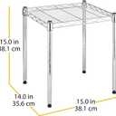 Whitmor 1 Tier Supreme Stacking Shelving Unit, Wire Metal Home Storage Organizer, 15" L x 14" W x 15" H, Chrome