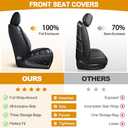 Seat Covers Fit for Dodge RAM 1500 2002-2024 2025 2026: Compatible with RAM 1500 2500 3500 Crew Double Quad Cab Truck Pickup Car Seat Cover Faux Leather Seat Covers(Curved Bench, Full Set, Black)