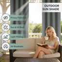 Outdoor Curtains for Patio Waterproof - 6 Panels Privacy Weatherproof Outside Curtains with Grommets for Pergola, Gazebo, Porch, Cabana, Balcony, 54 x 84 Inch, Grey