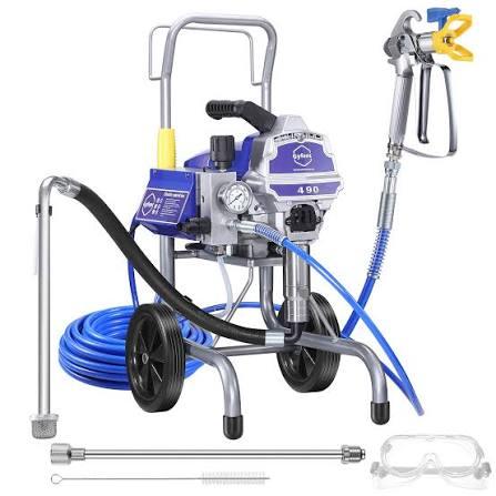 490 Airless Paint Sprayer, 0.60GPM Paint Sprayer for Home Interior 3300psi 1300W High Efficiency Airless Sprayer with Low Overspray for House Painting Townhouse