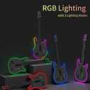 Lyvix Wireless Gaming Guitar Controller for PS4, PS3 & PC – Compatible with Guitar Hero, Rock Band, Clone Hero & Fortnite Festival, with Fire Strap, Audio Jack & RGB Light