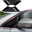 MUXEE 2Pcs Side Vent Louvers for KIA Forte 2014-2018, ABS Print Sport Window Decorative Covers, Bright Black