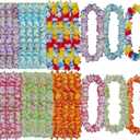 Leis for Luau Party - 24 Count | Thick and Lush Flower Leis for Luau Parties, Graduations, Birthdays, and Beach Weddings | Tropical Party Decorations and Hula Dance Accessories(Mixed Color)