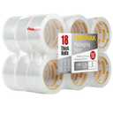 Clear Packing Tape 18 Rolls - Heavy Duty Packaging Tape 2.7mil Thick, 2.0 in. Wide x 60 Yards - Strong Adhesive, Silent, Reliable Package Tape for Home Office Shipping Moving Sealing
