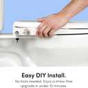 TUSHY Wave Non-Electric Bidet Toilet Seat: Sleek Elongated Design, Quick-Release for Easy Cleaning (DuoFlow Front & Rear Wash, Self-Cleaning Nozzle, Soft-Close Lid), 10-Min DIY Install, Bamboo Knob