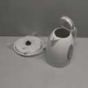 OVENTE Electric Kettle, 1.7L Fast Boiling Water Heater for Coffee or Tea, BPA Free with Water Level Gauge, Auto Shut-Off, Boil-Dry Protection, Indicator Light and Removable Filter, White KP72W