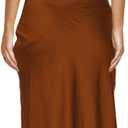 Women's 2026 Summer Satin Backless Elegant Dress for Wedding Guest Silk Sleeveless Cowl Neck Party Formal Maxi Dresses (Brown, XS)