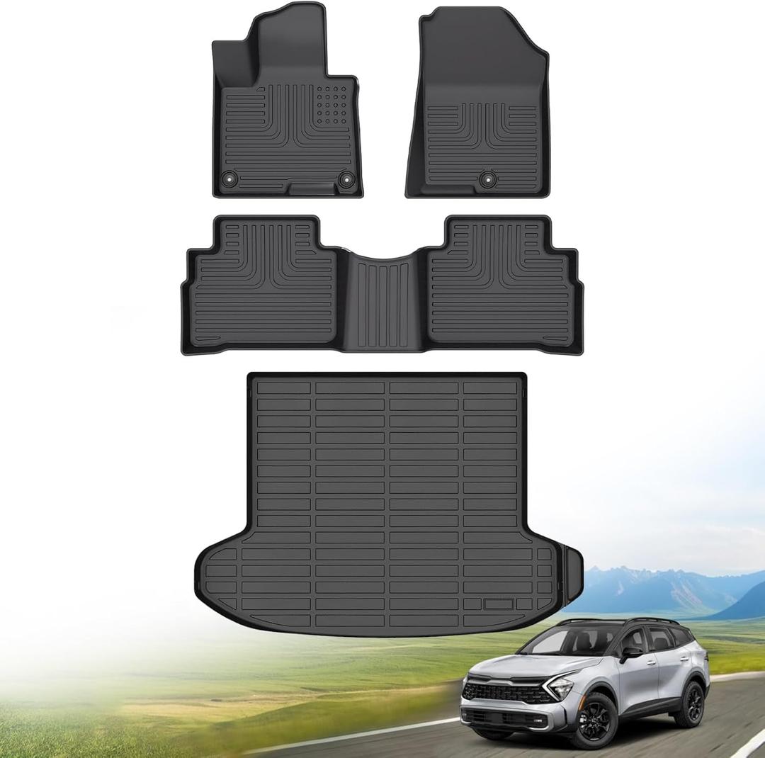 Hutisya - for 2023-2025 Kia Sportage (Not Hybrid) Floor Mats & Cargo Liner Set All Weather Protection Anti-Slip & Durable TPE Full Set Liners Automotive Accessories 