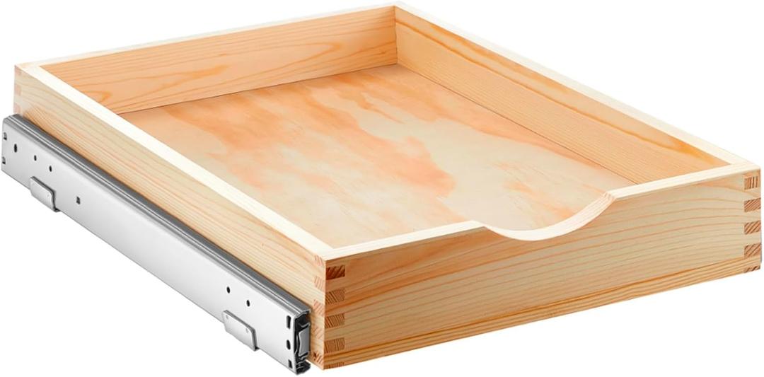 Sintuff 1 Pack Wooden Pull out Tray Cabinet Organizer, 15'' X 21''