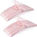TOPIA HANGER Padded Hangers for Women Clothing,17-inch Satin Hangers 10 Pack Thick Foam Padded No Shoulder Bump for Sweaters, Coat, Blouses, Dresses-Pink,CT18P-10