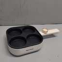 Electric Egg Pan Nonstick: No Stove Needed 900W Granite 4-Cup Omelette Pan with 2 Power Adjustable, Breakfast Non Stick Frying Pans Skillet for Eggs, Pancakes, Crepes, Plett and More