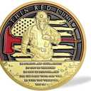 4 x Firefighter Challenge Coin Thin Red Line Fire Rescue Coin Fireman Prayer Coin
