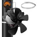PYBBO Heat Powered Wood Chimneys Stove Fan, Pipe Fireplace Fan, 5 Blades Silent Operation Motors Fan, Winter Cocoon Stove Fan for Wood Burning Stove/Pellet/Log with Magnetic Thermometer