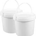 HEMOTON White Plastic Pail 2pcs White Plastic Bucket with Handle Lid 2L Industrial Paint Pail Container Bucket Pigment Buckets Empty Paint Can for Storage Fish Water