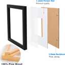 Egofine 22x28 Solid Wood Poster Frames Matted for 18x24 Set of 2 Black - with Acrylic Plexiglass Front, Hanging Picture Frames Vertically or Horizontally