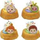 CoComelon Playtime Rings | 24 Cupcake Toppers Featuring JJ, YoYo & TomTom | DecoPac CoComelon Cake Decorations, Food Safe & Ready To Use - 24 Pack