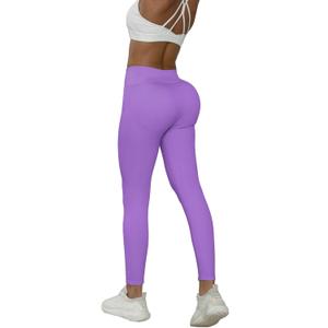 JQ JQAMAZING Seamless Scrunch Workout Leggings for Women Buttery Soft Gym Yoga Pants Opaque Tights (Purple, S)