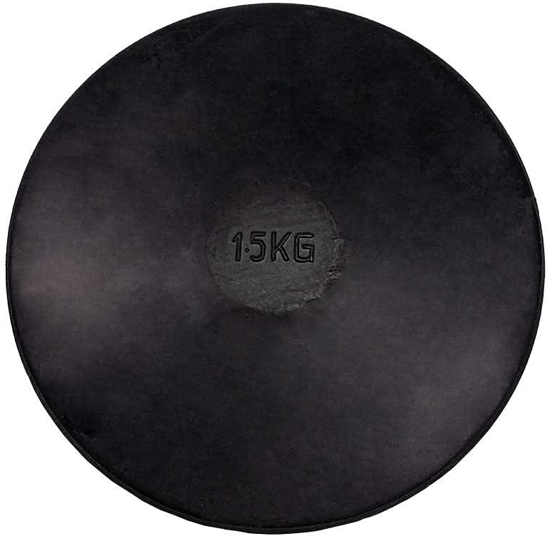 Cannon Sports Black Rubber Discus - Rubber Practice Discus for All Skill Levels - Center-Weighted for Developing Technique & Balance - Perfect for Indoor & Outdoor Training (1.5kg)