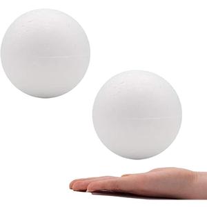 Crafare 4 Inch 2 Pack Foam Balls for Crafts White Polystyrene Round Foam Balls for Art Household DIY School Projects Party Ornaments Decoration