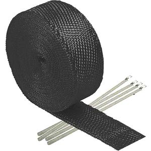Stark Thermal Wrap 1" Wide x 50' Long - Fiberglass Heat Shield Exhaust Manifold/Header Wrap - Black