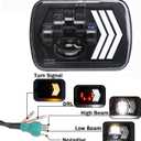 5x7 7x6 Inch H6054 Black LED Headlights H4 Sealed Beam Replacement Lamp for Jeep Wrangler YJ Cherokee XJ [DOT Approved] Ford Econoline Chevy Express GMC Savana TOYOTA Pickup Nissan D21 Dodge