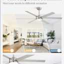 Fanbulous 60 Inch Ceiling Fans with Lights and Remote, Reversible 6 Blades, Dimmable, 3000K-6000K Adjustable, Outdoor Ceiling Fans for Patios, Large Ceiling Fan for Indoor or Covered Outdoor, Nickel