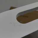 Bamboo Food Serving Tray with Handles, Breakfast Bed Tray for Tea,Snack,Dinner, Home Decorative Storage Food, Platter, Ottoman for Kitchen Counter, Bathroom, Restaurant (White)