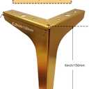 6 Inch Furniture Legs, Set of 4 Metal Furniture Legs Modern Triangle Feet Luxury Gold for Sofa Cabinet Cupboard Couch Chair Ottoman