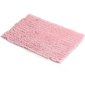 Pink 24 x 16 in Shaggy Bath Mat Rugs,Chenille Plush Microfiber Luxury Bathroom Rugs Carpet,Non-Slip Super Absorbent Water,Machine-Washable,Soft Cozy for Kitchen Laundry Bedroom