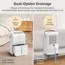 KNKA 2500 Sq.Ft Dehumidifier for Basement with Drain Hose Max 34 Pints, Dehumidifiers for Home, Bedroom, Bathroom, Large Room, Three Modes, Intelligent Humidity Control, Dry Clothes, 24HR Timer