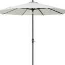 Tempera 10ft Auto Tilt Patio Umbrellas with 360swivel, Outdoor Table Umbrellas with 1500H Fade Resistant Canopy,8 Sturdy Rids (Beige)