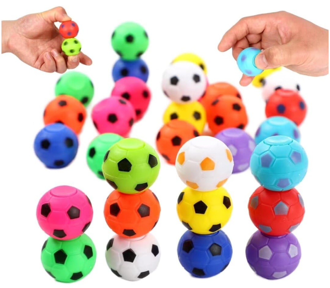 32pcs Mini Fidget Spinner Soccer Ball Toy for Kid Boy Girl, Soccer Party Favor, Bulk Kid Prize for School Classroom, Small Return Gifts for Kids Bitdhday Goodie Bags Stuffers Treasure Box Prize