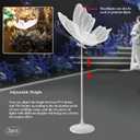 2PCS 23.6" Wedding Butterfly LED Floor Lamp, 48W 110V Creative Ceiling Lamp 57.5-70.1" Adjustable Height Hanging Decoration Props for Wedding Party (Silver, White Light)