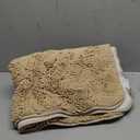 Thick Chenille Bath Mats | Absorbent and Washable Bath Rug Non-Slip, Soft Rugs for Bathroom, Shower, Sink 20" x 32, Ivory Cream