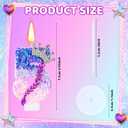 Sumind Kpop Birthday Number Candles, Purple Pink Birthday Candles for Cake, Glitter Number Cake Topper with Sequins for Celebrating Anniversary Theme Decorations(Braid Crown,5)