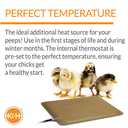 K&H Pet Products Thermo-Peep Heated Chicken Pad for Brooders and Chicken Coops, Warming Chick Nesting Pad Coop Accessory Mat, Heat Lamp Alternative, Safety Listed - Petite 9 X 12in Tan 20W