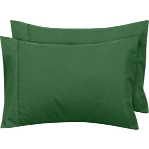 Royale Linens King Pillowcase Set of 2 - Bed Pillow Cover - 20" x 40" - Pillowcases - 1800 Brushed Microfiber, Wrinkle & Fade Resistant - Soft & Cozy- King Size Pillow Case (King, Hunter Green)
