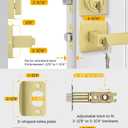 goldenwarm Exterior Door Lock Set Gold Front Door Lock Set, Heavy Duty Zinc-alloyed Front Door Handle and Deadbolt Set (1 Pack)