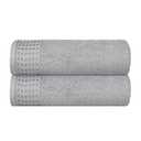 GLAMBURG 100% Cotton 2 Pack Oversized Bath Towel Set 28x55 Inches, Ultra Soft Highly Absorbant Compact Quickdry & Lightweight Large Bath Towels, Ideal for Gym Travel Camp Pool - Light Grey