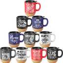 10 Pcs Nurse Appreciation Gifts Bulk 12 oz Nurse Coffee Mugs Inspirational Ceramic Cup with Lid and Cork Base Thank You Gifts for Women Men RN Assistant(Vibrant Color,Classic Style)