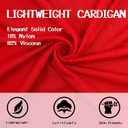 Women's Short Sleeve Cropped Cardigan Button Down Sweater Lightweight Knit Shrugs (Red, XL)