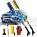 32" Telescoping Snow Brush for Car with Detachable Handle  an Extra-Wide Snow Brush and Ice Scraper for Car Windshield Window. The Ultimate Snow Scraper Brush for SUV & Trucks.