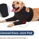 IDOMIK Dog Recovery Suit for Front Legs, Adjustable Dog Leg Sleeves to Stop Licking, Dogs Elbow Braces Protector for Leg Injuries Shoulder Wound, Cone Collar Alternatives, Black, Small