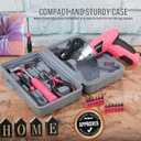 Hi-Spec Cordless Electric Screwdriver, Power Screw Driver Set with Pink Compact Tool Kit for Small Repair and Maintenance- Ideal Housewarming Gift,19 Piece