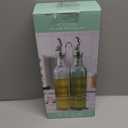 COOK WITH COLOR Glass Olive Oil Bottle Dispenser - 2 Pack- 17oz Oil and Vinegar Cruet - Olive Oil Carafe Decanter for Kitchen