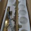 Chandeliers for Dining Room Gold Chandelier Linear Chandelier 12 Light Rustic Industrial Iron Chandeliers for Dining Room Lighting Fixtures Hanging, (Brushed Brass)