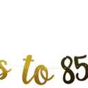 Cheers to 85 Years Banner ,Pre-Strung,Gold and Black Glitter Paper Party Decorations for 85th Wedding Anniversary 85 Years Old 85TH Birthday Party Supplies Letters Black and Gold Betteryanzi