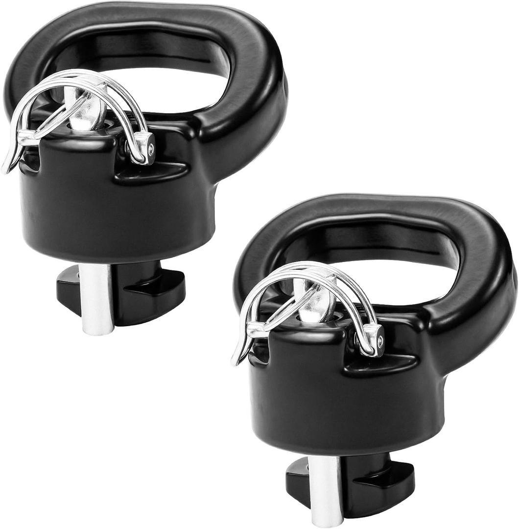 60617 Puck System Gooseneck Safety Chain Anchors, Compatible with 2013-2025 Dodge RAM 2500 3500, Heavy Duty Cast Steel Gooseneck Tow Hitch Safety Anchors 30000 lbs GTW